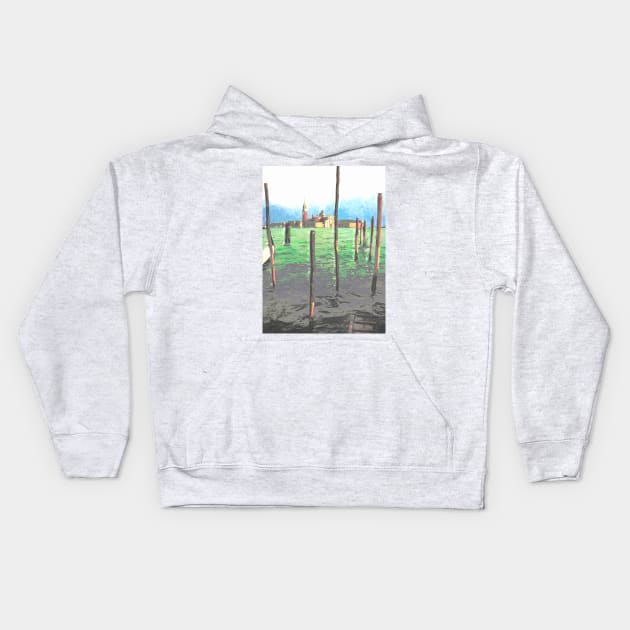 Venice Island Pastel Kids Hoodie by JonDelorme